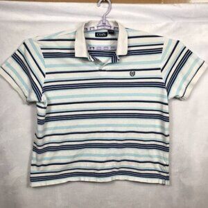 Chaps Ralph Lauren Polo Shirt Mens XXL Blue Striped Classiccore Preppy Casual